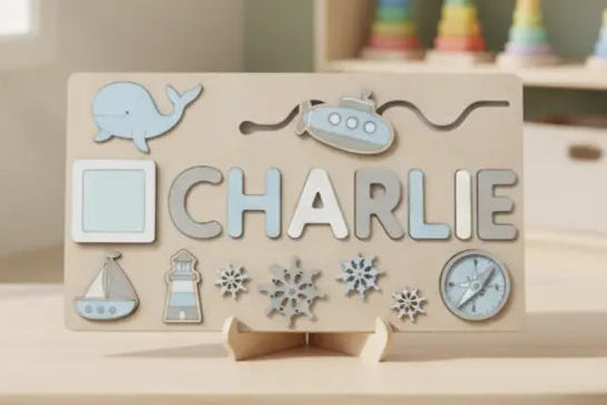 Toddlers Name Puzzle – Personligt pussel i trä