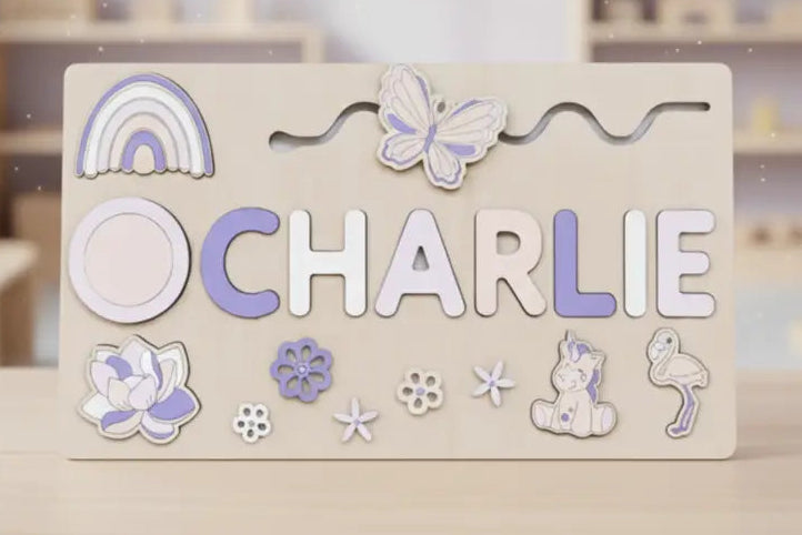 Toddlers Name Puzzle – Personligt pussel i trä