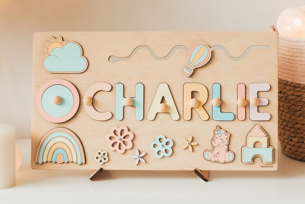 Toddlers Name Puzzle – Personligt pussel i trä