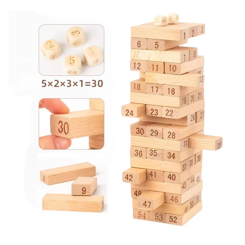 Toddlers Wooden Building Blocks (Jenga) - Engaging and Educational