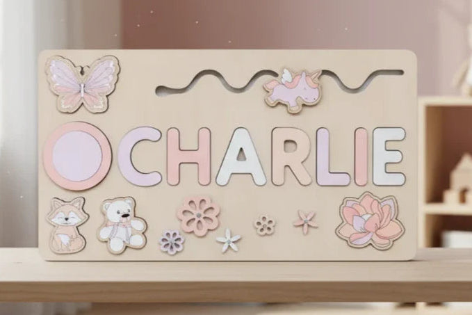 Toddlers Name Puzzle – Personligt pussel i trä