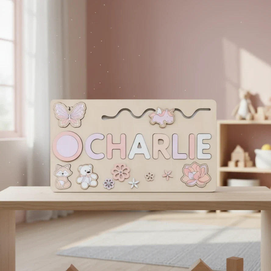 Toddlers Name Puzzle – Personligt pussel i trä