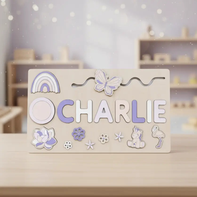 Toddlers Name Puzzle – Personligt pussel i trä